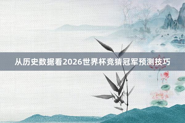 从历史数据看2026世界杯竞猜冠军预测技巧