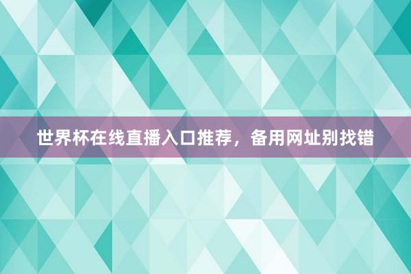 世界杯在线直播入口推荐，备用网址别找错